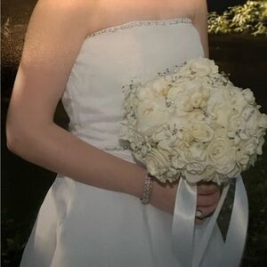 Justina McCaffrey Silk, Strapless Wedding Gown